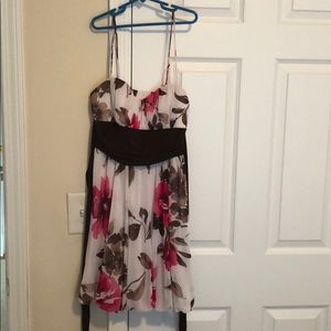 Like new brown and pink flower dress